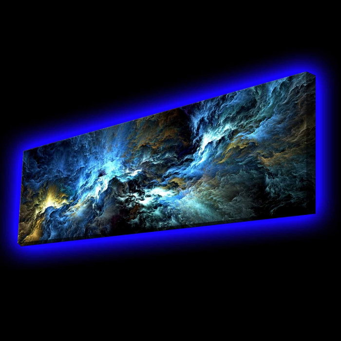 Wallity Cuadro Decorativo de Lienzo Multicolor con Iluminación LED de 30 x 90 cm